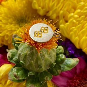 Yellow enamel dice 🎲 pendant